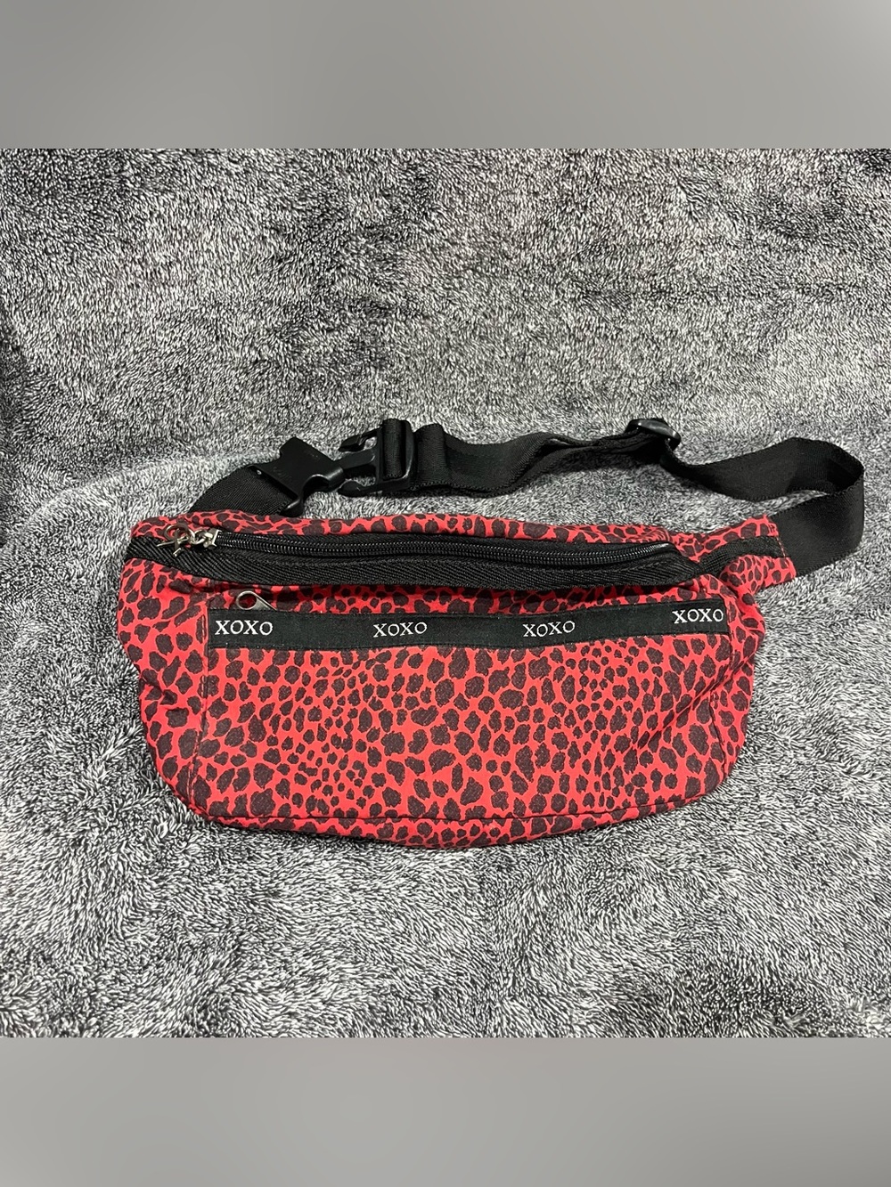 XOXO Red Leopard Print Fanny Pack Waist Bag crossbody bag